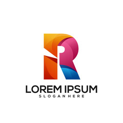 Letter design colorful gradient