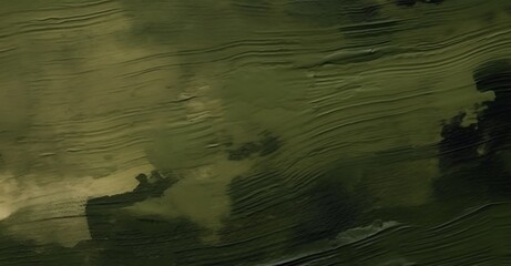 deep olive green abstract oil painting texture on wall canvas. Modern artwork. Strokes of paint. Brushstrokes. Wall unevenly covered with deep olive green. 