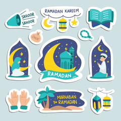 Cute Ramadan Greeting Sticker Cartoon Doodle - 726060790