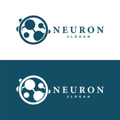 Obraz premium Neuron logo simple design network cel technology particles template Illustration