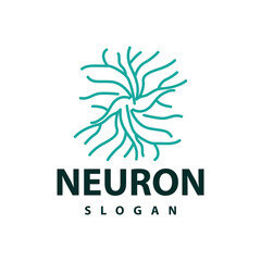 Neuron logo simple design network cel technology particles template Illustration