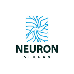 Neuron logo simple design network cel technology particles template Illustration