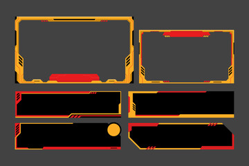 Modern frame screen twitch panel overlays for streamer and gamers