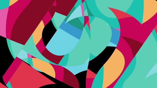 Colorful Geometric and Psychedelic Motion Graphic Video Animation Background for Summer Music 
