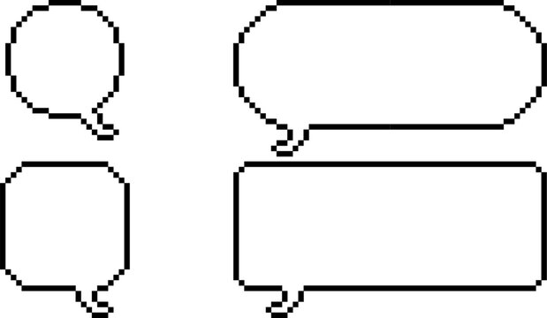 pixel art speech bubble set