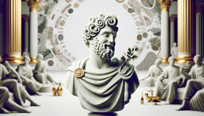 A whimsical, animated depiction of Dionysus in Sculpture.