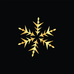 Snowflake icon isolated on a black background. Vector illustration.
