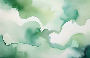 	Soft Gradient Green Watercolor Abstract Background for Design