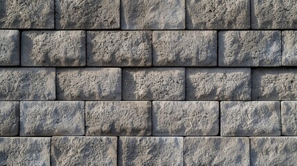 ash brick a substantial wall constructed of uniform grey cinder blocks Brick wall texture, grey brick pattern, construction background
