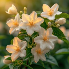 macro photo of jasmine flower in outdoor
