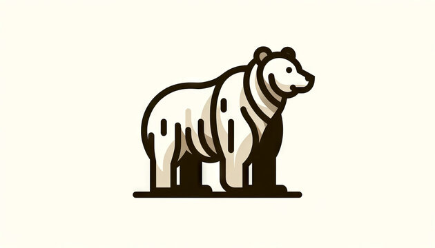 An image of a bear in a minimalist art style.