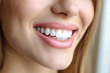 Fototapeta premium young woman with a perfect, healthy teeth smile. A captivating image capturing dental health and the beauty of a confident