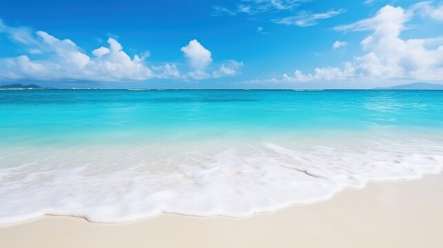 Beautiful white sand beach and turquoise water