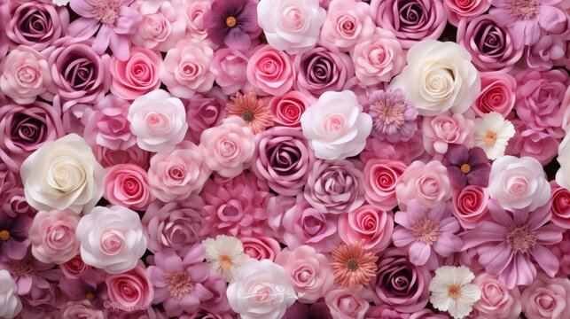 Beautiful rose flowers background for valentine's day and wedding scene © crazyass
