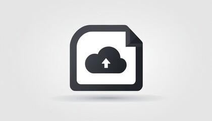 Fototapeta premium Modern Illustration of Cloud Storage Upload Icon in Flat Style