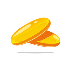 Fish oil capsule vector isolated on white background.
