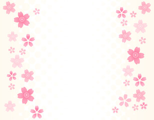 レトロポップな桜のフレーム素材　2