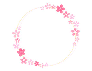 和風な桜のラウンドフレーム素材