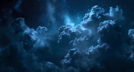 Fototapeta na wymiar cloudy sky dark blue at night