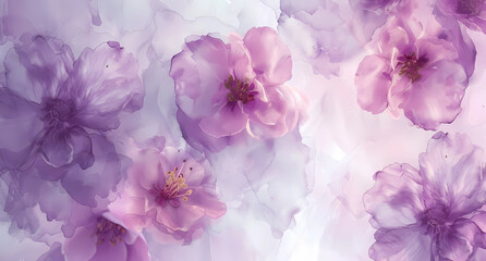 pink flowers in a purple and white pattern