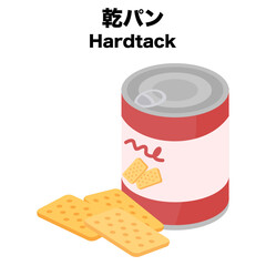 アイソメトリックで描いた乾パンのイラスト