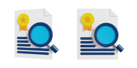 Find Degree. 3d icon illustration, high quality render, digital marketing 3d set