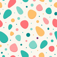 Soft color point shapes Seamless pattern 
