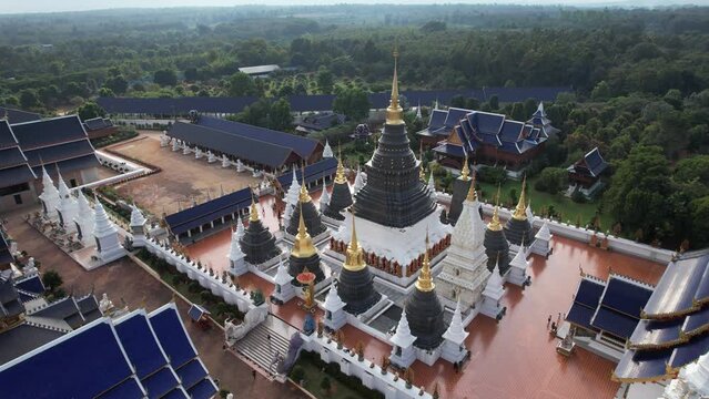 Aerial view of Wat Ban Den in Mae Taeng District, Chiang Mai, Thailand