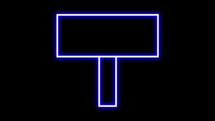 Road traffic sign.3D Neon Signboard. Bright signage. Photo neon road traffic signs