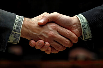 handshake between two professional lobbyists ready to make a deal, generative ai - obrazy, fototapety, plakaty