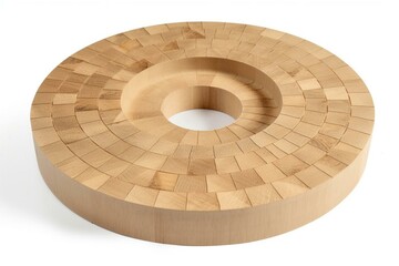 Circular cutting surface. Isolated on plain white. Clipping path included. Generative AI