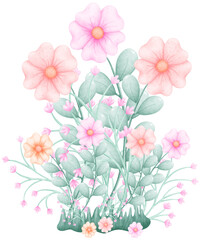 Hand-Drawn Watercolor flower Clipart: Create Beautiful Floral Designs with Ease