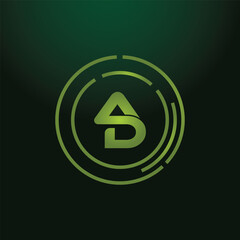 AD Letter Logo Design with Creative Modern Trendy Typography