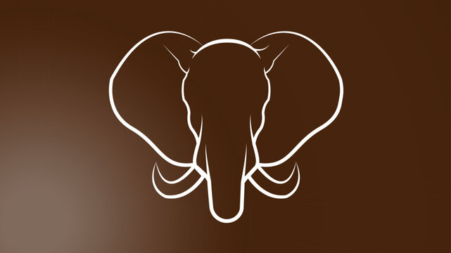 logo of an elephant facing in outline