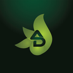 AD Letter Logo Design with Creative Modern Trendy Typography