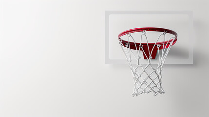 Basketball Hoop over white background,