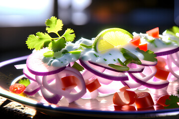 Ceviche in Mexico. Generative AI.