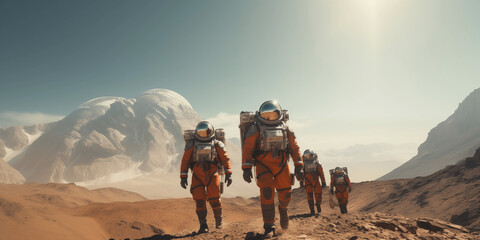 Astronaut is on Mars. Generative AI.  A005