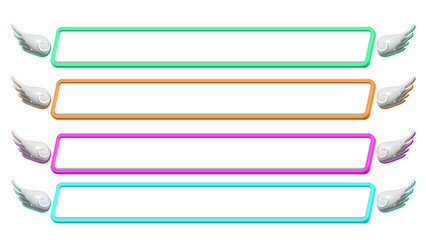 Obraz premium 羽, 飛ぶ, かわいい, テロップベース, 枠, カラフル
