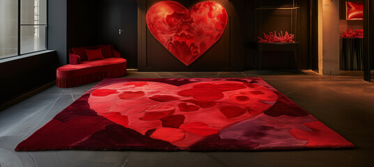 Valentine's day romantic red carpet for special events and celebrations
