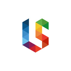 colorful letter l s logo design abstract