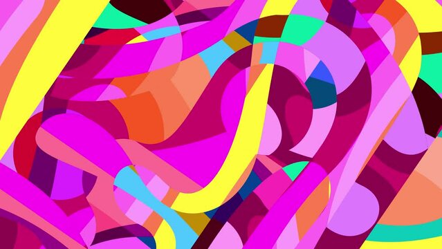 Colorful Geometric and Psychedelic Motion Graphic Video Animation Background for Summer Music 
