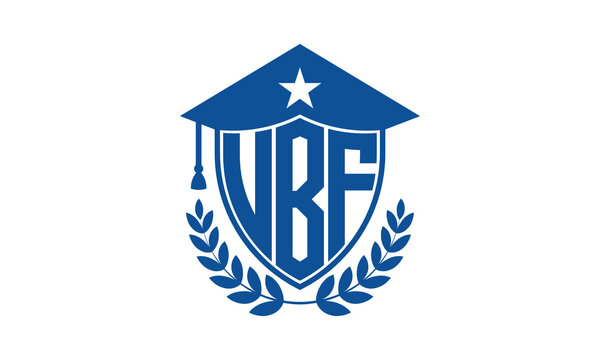 UBF three letter iconic academic logo design vector template. monogram, abstract, school, college, university, graduation cap symbol logo, shield, model, institute, educational, coaching canter, tech