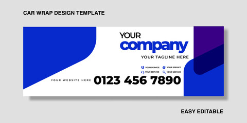 modern simple design for van graphics vinyl wrap template vector © flatcat studio