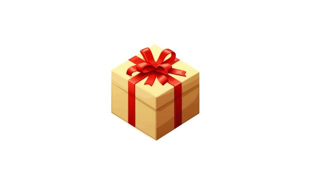 Gift Box Icon of nice animated for your isometric videos easy to use with Transparent Background