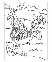funny easter coloring page for kids