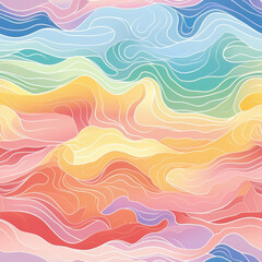 Obraz premium abstract pastel colorful background with waves