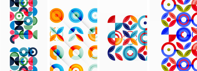 Round geometric elements and circles in background design for wallpaper, business card, cover, poster, banner, brochure, header, website