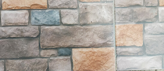 The texture of the natural stone wall