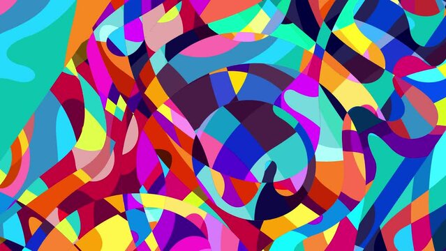 Colorful Geometric and Psychedelic Motion Graphic Video Animation Background for Summer Music 
